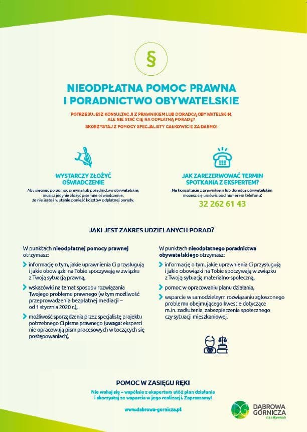 Nieodpłatna pomoc prawna i poradnictwo obywatelskie